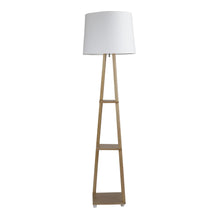 Magnum Lamp with 3 Tier Shelf Space in Natural Wood Finish