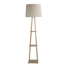 Magnum Lamp with 3 Tier Shelf Space in Natural Wood Finish