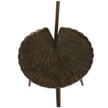 Leaf Design Side Lamp in Antique Brass Finish in Solid Metal