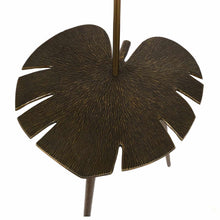 Leaf Design Side Lamp in Antique Brass Finish in Solid Metal