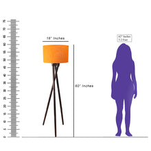 ORANGE FABRIC DAR BROWN FLOOR LAMP