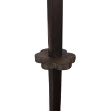 ORLANDO FLOOR LAMP WITH OFFWHITE SHADE IN OVAL SHAPE AND WALNUT POLISH BASE IN SOLID WOOD