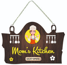 Sanded Edge Craft Home Decoration 'MOM's Kitchen' Woodem Wall Hanging For Home, Kitchen  (Light Brown)Wall Hanging Made of Wood