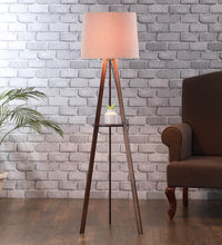 BEIGE FABRIC TRADITIONAL DESIGNER FLOOR LAMP