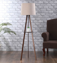 BEIGE FABRIC TRADITIONAL DESIGNER FLOOR LAMP