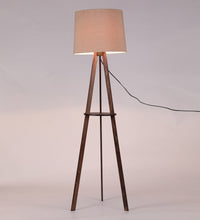 BEIGE FABRIC TRADITIONAL DESIGNER FLOOR LAMP