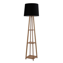 Plazo Lamp with 3 Tier Floor Lamp in Natural Finish