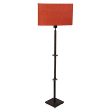 ORLANDO FLOOR LAMP WITH RED SHADE IN OVAL SHAPE AND WALNUT POLISH BASE IN SOLID WOOD