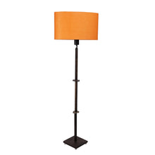 ORLANDO FLOOR LAMP WITH BEIGE SHADE IN OVAL SHAPE AND WALNUT POLISH BASE IN SOLID WOOD