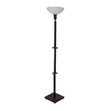 FRAPPE UPLIGHT FLOOR LAMP IN SOLID WOOD  WITH WHITE WASHABLE ACRYLIC SHADE IN WALNUT POLISH COLOR BASE