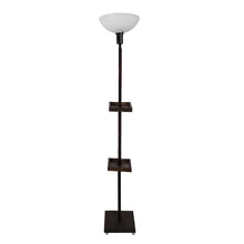 FRAPPE UPLIGHT FLOOR LAMP IN SOLID WOOD  WITH WHITE WASHABLE ACRYLIC SHADE IN WALNUT POLISH COLOR BASE