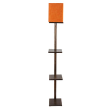 ANDREW 3 SHELF FLOOR LAMP IN WALNUT FINISH WITH ORANGE SHADE FOR HOME DECOR GIFT (PACK OF 1)