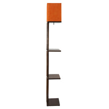 ANDREW 3 SHELF FLOOR LAMP IN WALNUT FINISH WITH ORANGE SHADE FOR HOME DECOR GIFT (PACK OF 1)