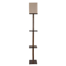 ANDREW 3 SHELF FLOOR LAMP IN WALNUT FINISH WITH BEIGE SHADE FOR HOME DECOR GIFT (PACK OF 1)