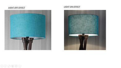 TURQUOISE DRUM SHAPE LAMP SHADE