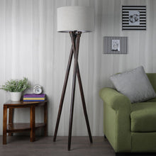 MODERN CROSS LEG TRIPOD LAMP IN SOLID WOOD WALNUT FINISH