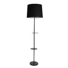 3 IN 1 METAL LAMP WITH DOUBLE SHELF BLACK