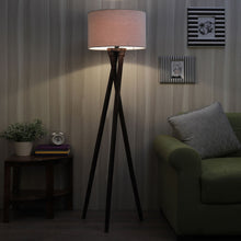 MODERN CROSS LEG TRIPOD LAMP IN SOLID WOOD WALNUT FINISH