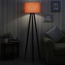 MODERN TRIPOD FLOOR LAMP IN SOLID WOOD WALNUT FINISH