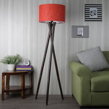 MODERN CROSS LEG TRIPOD LAMP IN SOLID WOOD WALNUT FINISH