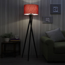 MODERN CROSS LEG TRIPOD LAMP IN SOLID WOOD WALNUT FINISH