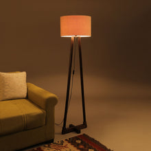 SANDED EDGE TRANQUIL DOUBLE LEG LAMP IN SOLID WOOD WITH WALNUT FINISH