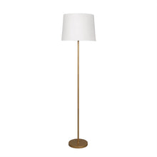 GOLD COLOR METAL FLOOR LAMP WITH WHITE TAPER SHADE