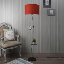 3 IN 1 METAL LAMP WITH DOUBLE SHELF RED