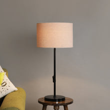 BLACK COLOR METAL TABLE LAMP WITH BEIGE SHADE