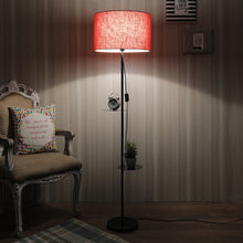 3 IN 1 METAL LAMP WITH DOUBLE SHELF RED