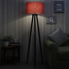 MODERN TRIPOD FLOOR LAMP IN SOLID WOOD WALNUT FINISH