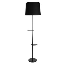 3 IN 1 METAL LAMP WITH DOUBLE SHELF BLACK