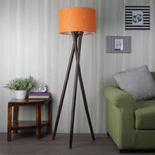 MODERN CROSS LEG TRIPOD LAMP IN SOLID WOOD WALNUT FINISH