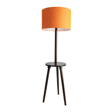 Solid Wood Orange Side Lamp With Resting Space Floor Lamp With Storage