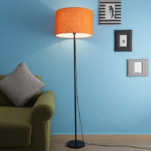 METAL FLOOR LAMP IN ORANGE ROUND SHADE