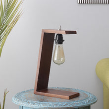 Thin militaristic ceiling shade table lamp