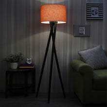 MODERN CROSS LEG TRIPOD LAMP IN SOLID WOOD WALNUT FINISH