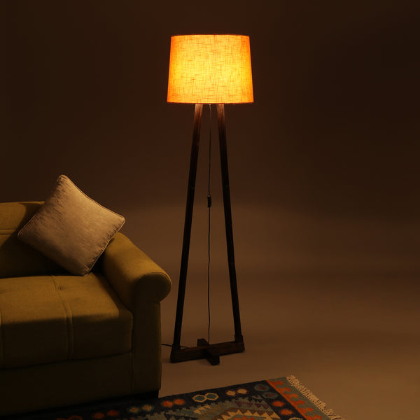 TRANQUIL DOUBLE LEG LAMP IN SOLID WOOD WITH WALNUT FINISH