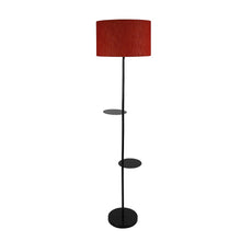 3 IN 1 METAL LAMP WITH DOUBLE SHELF RED