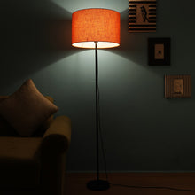 METAL FLOOR LAMP IN ORANGE ROUND SHADE