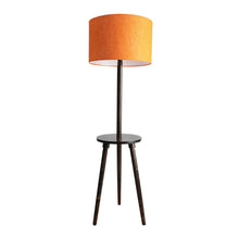 Solid Wood Orange Side Lamp With Resting Space Floor Lamp With Storage