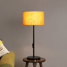 BLACK COLOR METAL TABLE LAMP WITH ORANGE SHADE