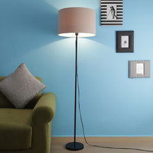 METAL FLOOR LAMP IN DRUM ROUND SHADE