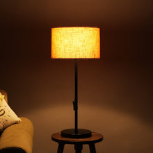 BLACK COLOR METAL TABLE LAMP WITH ORANGE SHADE