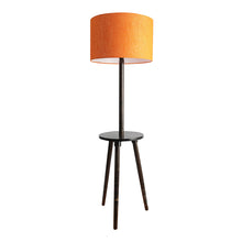 Solid Wood Orange Side Lamp With Resting Space Floor Lamp With Storage