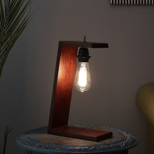 Thin militaristic ceiling shade table lamp