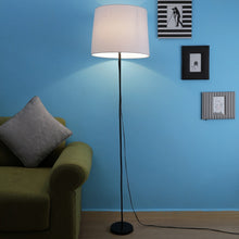 METAL FLOOR LAMP IN WHITE TAPER SHADE