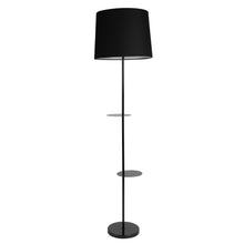 3 IN 1 METAL LAMP WITH DOUBLE SHELF BLACK