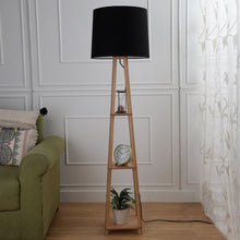 Plazo Lamp with 3 Tier Floor Lamp in Natural Finish