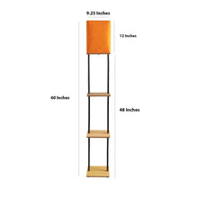 BUDDY LAMP WITH 3 TIER STORAGE IN NAUTRAL FINISH WOOD & METAL LEGS